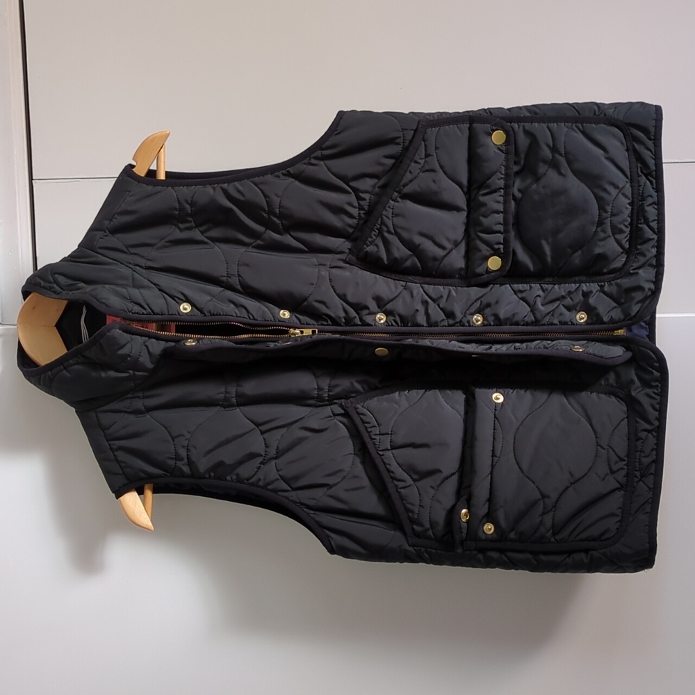 J.Crew Black Signature Puffer Vest